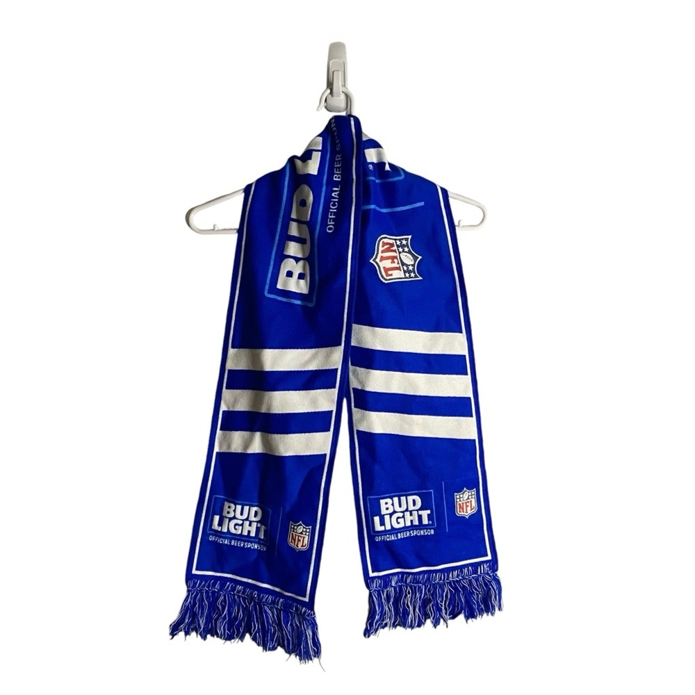 NFL x Bud Light Blue/White Knit Fringed Scarf